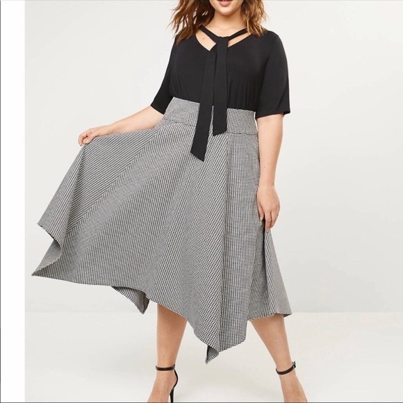 Lane Bryant houndstooth asymmetric skirt! - Picture 1 of 4